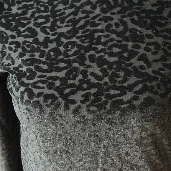 Popular Basics Black Leopard Velvet Long Sleeve Open Back Dress - Picture 5 of 8